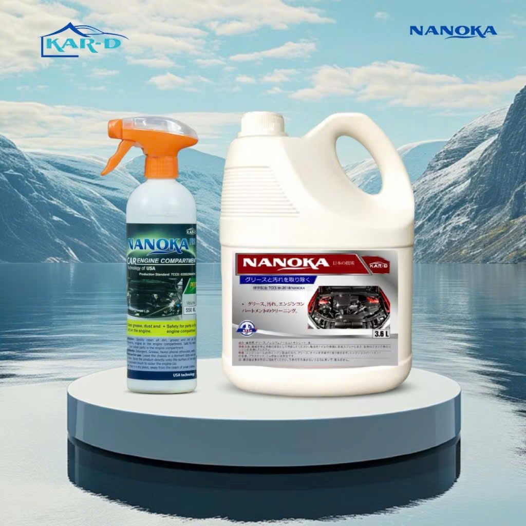 Dung dịch vệ sinh khoang máy, chi tiết, động cơ Nanoka